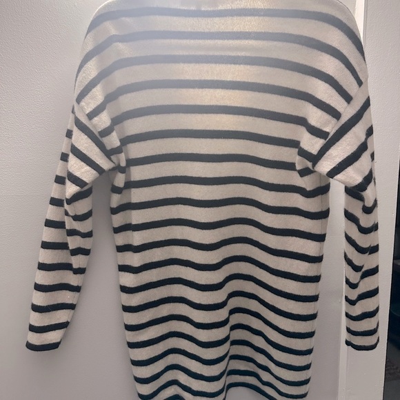 Reformation Doreen Cashmere Polo Mini Dress, Size: Small, Gossamer Black Stripe - Picture 8 of 10